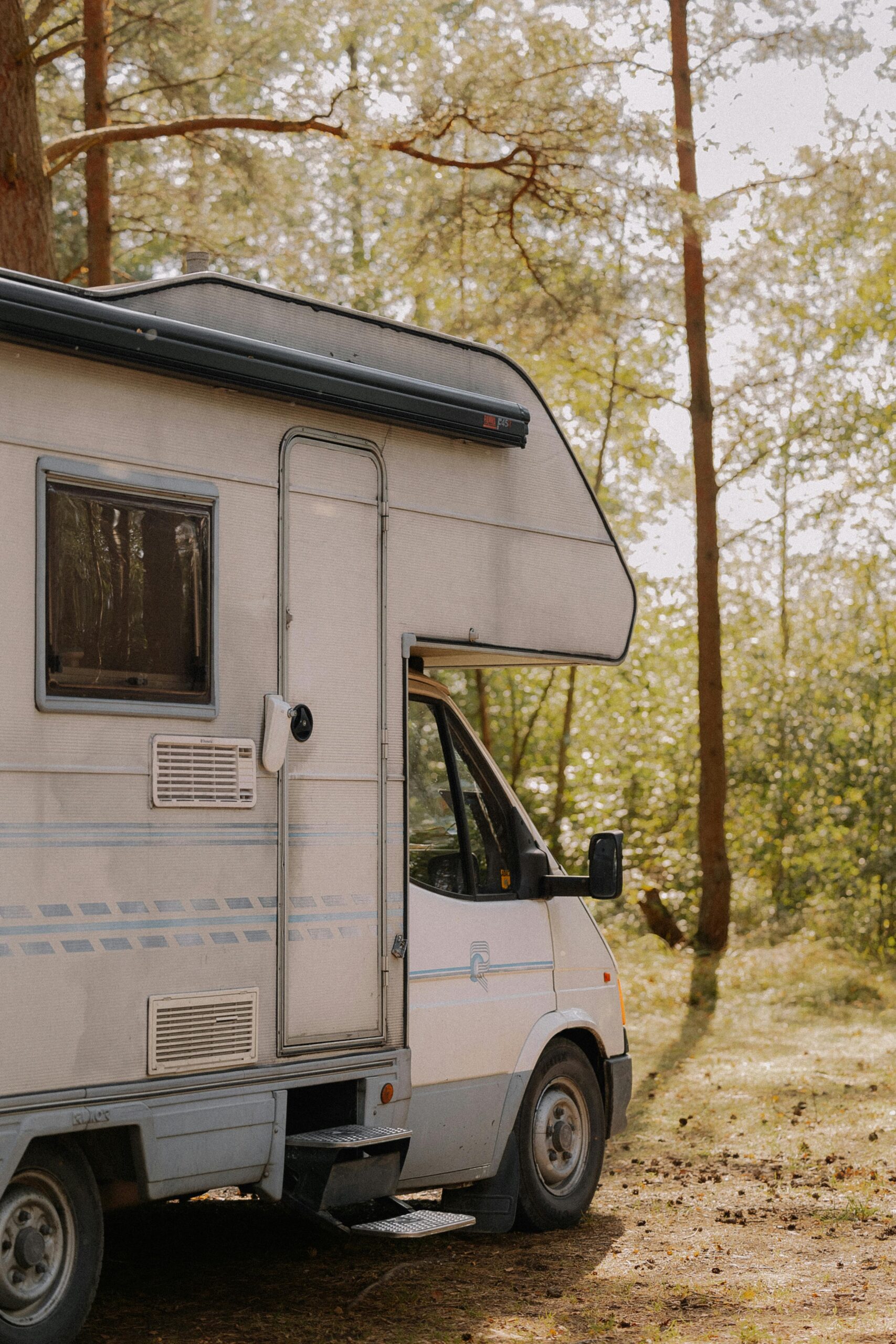 Motorhome em floresta